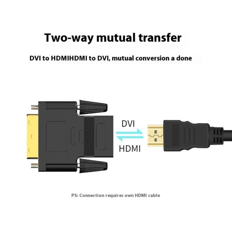 High Speeds HDTV To DVI Connector Male To Female Gold-coated Contacts 24+1 Pin Configuration 1080p Signal Transmission