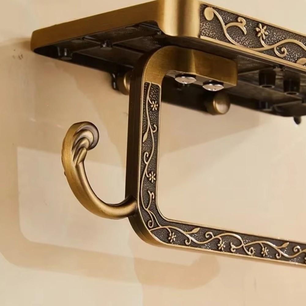 Vintage Toilet Paper Holder Wall-Mounted Mobile Phone Rack Easy Install Tissue Roll Rack  Toilet