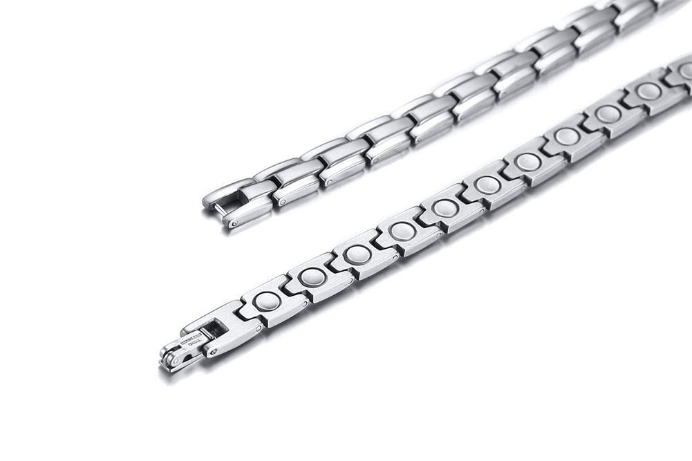 Popular Brand Magnetic Necklace for Men and Stainless Chain Static Electricity Gift [Rockyu] Women, Steel, Hypoallergenic, Silver, Germanium,