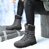Botas Altas de Invierno para Hombre Botas de Nieve Súper Cálidas Botas de Senderismo Impermeables Parte Superior de Cuero Talla Grande 48 Zapatilla Deportiva Outdoor para Hombre