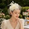 Women's Formal Fascinator Headpiece with Mesh Net Feather Detail Tea Party Styling for Wedding Guest Looks and Parties