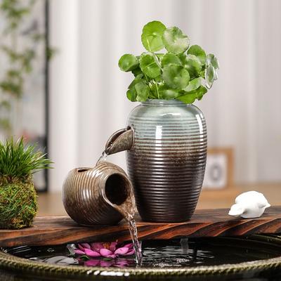 Bovenopening Circulerend Water Kleipot Bloempotten Lichtgewicht Circulerende Waterval Pot Makkelijk Schoon te Maken Decoratief