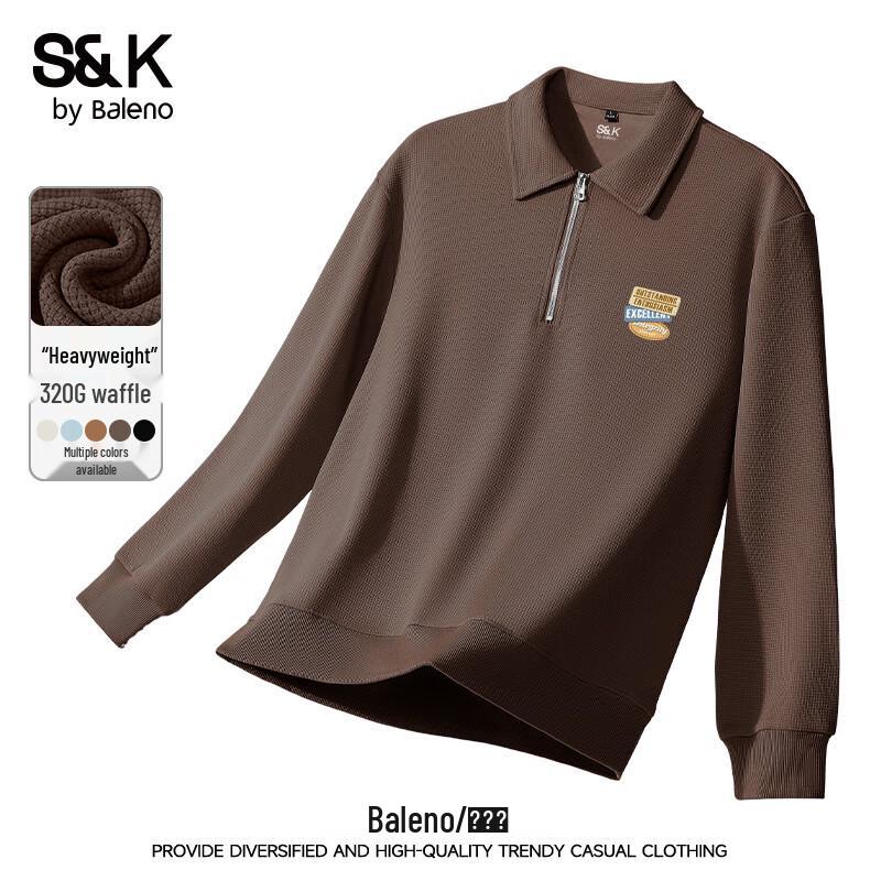 

Baleno S&K Men s Waffle Knit Half-Zip Sweatshirt Jacket XL