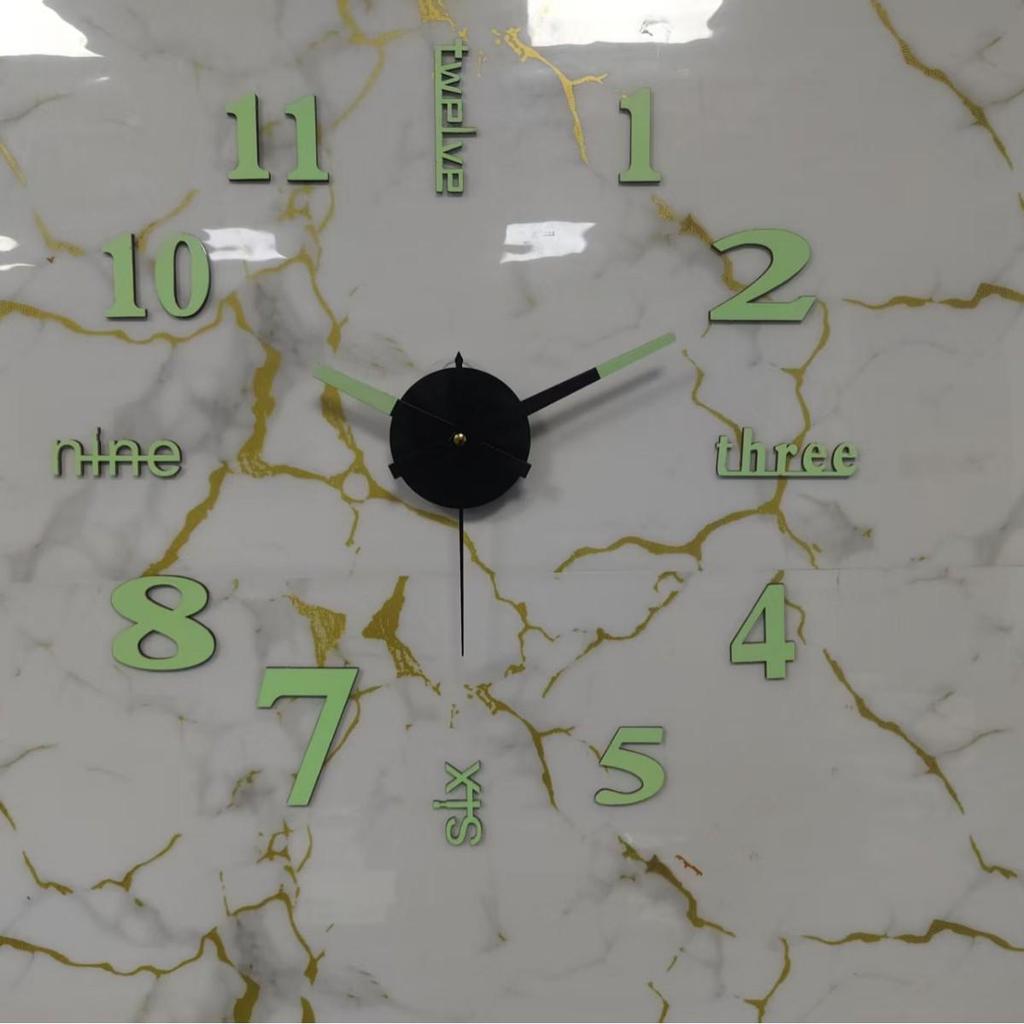 Creative Luminous DIY Wall Clock - Silent, Punch-Free Decorative Clock for Bedroom