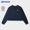 FILA FUSION Women's Faux Two-Piece Short Pullover Sweatshirt