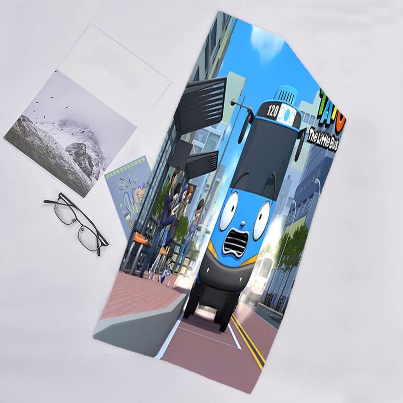 1pc Tayo The Little Bus2 Beach Towel, Beach and Seaside Swimming Pool Equipment, Fashion Pattern, Rectangular, Travel Essentials