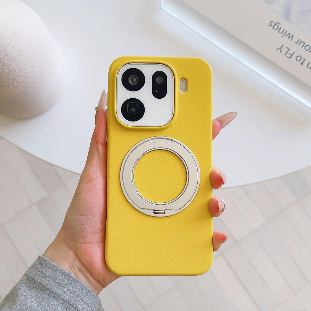 Applicable to OPPOFindX9ultra skin-sensitive rock sand mobile phone case X9Pro magnetic suction rotating bracket contrasting color protective cover