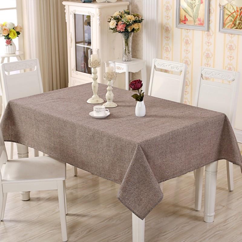 Modern Simple Woven Polyester-Cotton Tablecloth Rectangular Table Cover Dining Coffee Decor