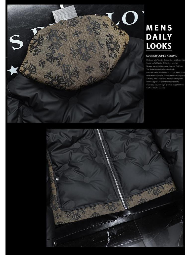 Europäische Herren-Daunenjacke Patchwork Jacquard Hohe Qualität Herbst/Winter 2025