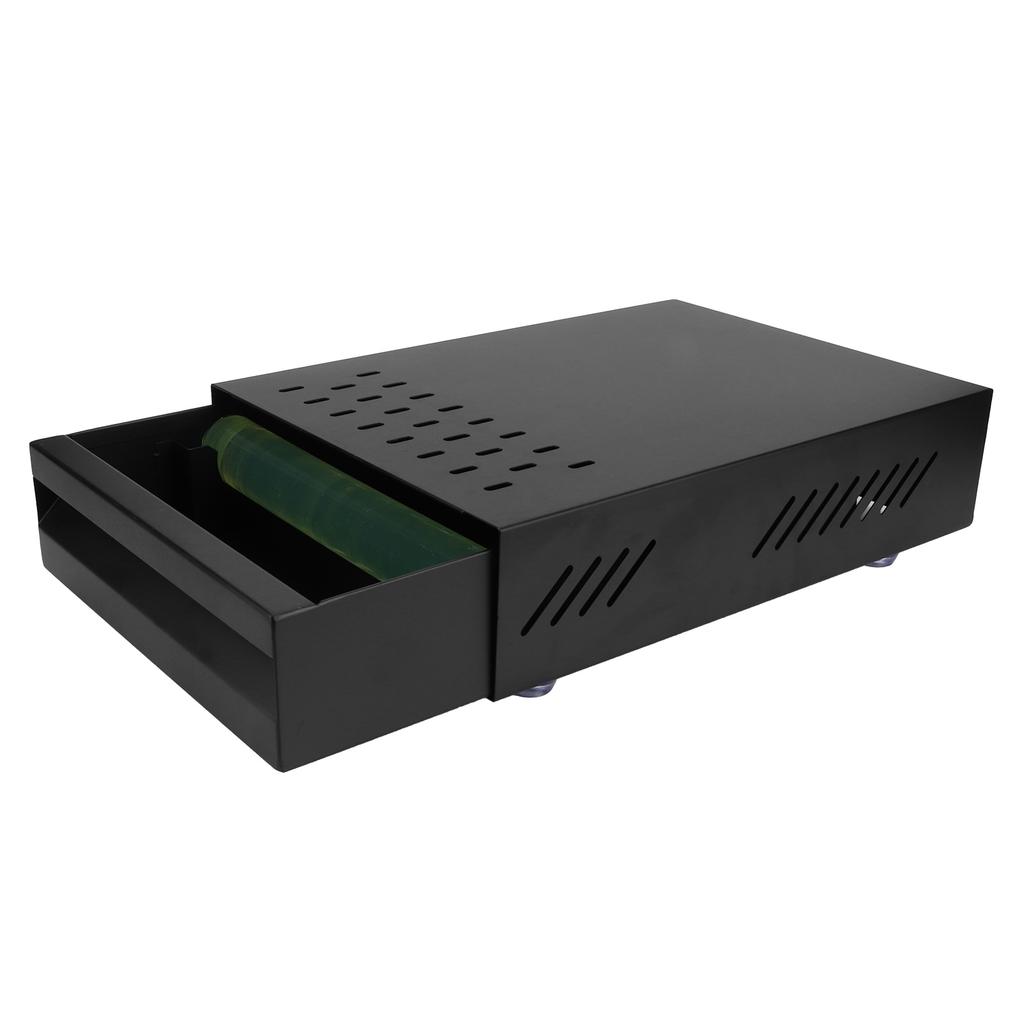 Drawer Style Coffee Knock Box Stainless Steel Coffee Grounds Container for Bar CounterGreen Rod Black Box