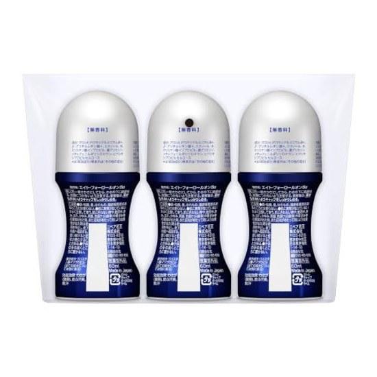 Eight Four Men 8x4 Roll-On Unscented 60ml x 3 Bottles Set Deodorant Antiperspirant Underarm Mens Quasi-Drug