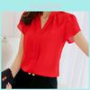 Elegant Women Casual Short Sleeves Chiffon Shirt For Summer Office And Formal Wear