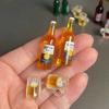 Cute Miniature Simulation Mini Beer Water Bottle Drinks Model For Action Figures Dolls House Accessories Kids Playtend Play Toys
