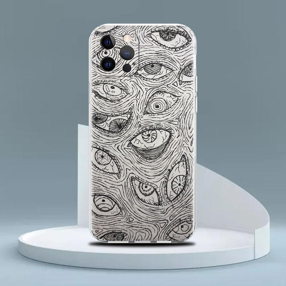 Scary Face Eyes Smiley Clear Case For Apple iPhone 13 11 14 12 Pro 7 8 Plus XR X XS Max 6 6S 13Pro Silicone Phone Cover