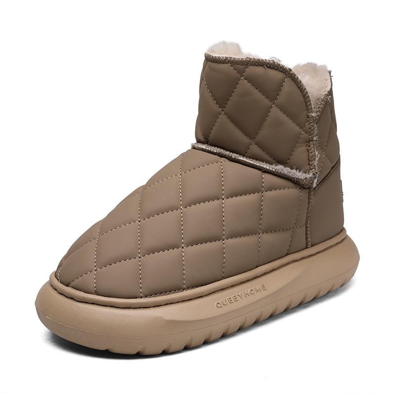 Thick-soled Snow Boots Women's New Winter Short Tube Versatile Thickened Velvet Warm Waterproof and Non-slip Cotton Shoes