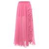 Gonna Chiffon Danza del Ventre da Donna Vita Elastica Volant a Cascata Spacco Laterale Costume da Ballo Svasato