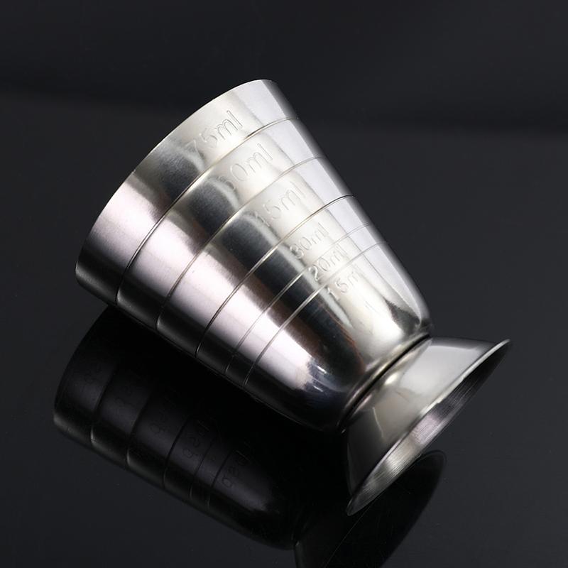 1/2 Bucăți Pahare Cocktail Bar Cupă Măsurare Băuturi Amestecate 75ml Shaker Cocktail Oțel Inoxidabil 3 în 1 Măsură Jigger Accesorii Petrecere Bar