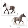 Beautiful Silver Gray Spotted Mare Model Lifelike Animal Figurine For Decoration