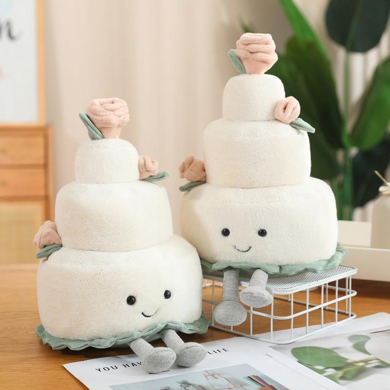 35cm Fun Wedding Cake High Appearance Level Flower Cake Plush Toy Creative Surprise Birthday Holiday Friend Gift Doll Room Decor