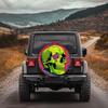 Psychedelic Skull Tire Cover Polyester Waterproof Sun Protection Spare Wheel Protector for SUV Truck