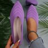 2025 Spring/Summer New Arrival Solid-Color Pointed-Toe Flat-Heel Soft-Sole Oversized Casual Breathable Women's Openwork Knit Shoes