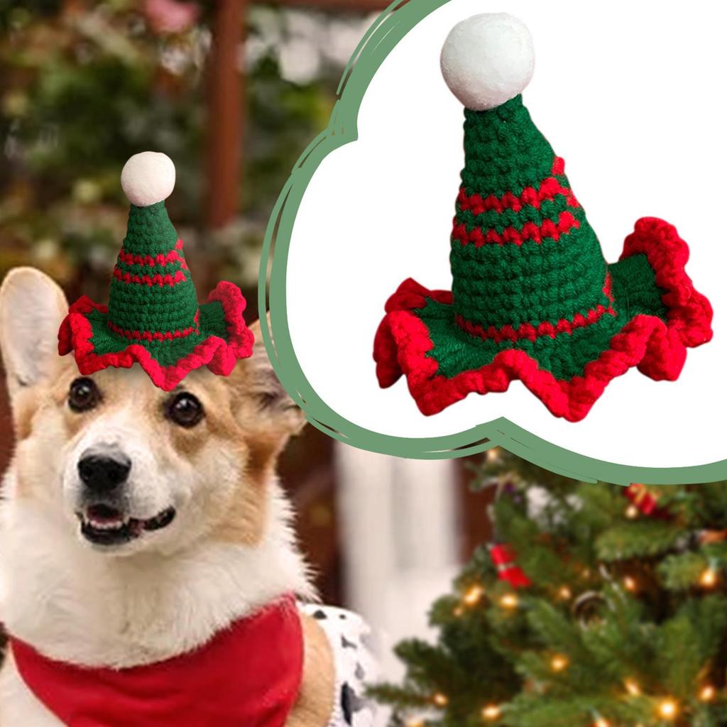 Dog Christmas Hat Knitted Caps Puppy Caps For Winter Party Holiday Dress Up Props Supplies Puppy Kitten Small Dogs Cats