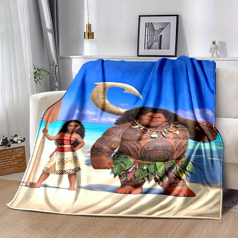 1pc, Moana & Maui Hawaiian Print Blanket Home Decor, Couch Throw, Outdoor Blanket, Gift, Coverlet Suitable for Bedroom