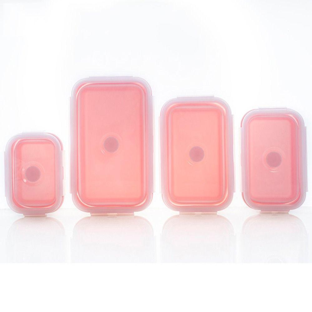 Mikrowellengeeignete Lunchbox Rechteckige Lebensmittelaufbewahrungsbox Zusammenfaltbarer Silikon-Lebensmittelbehälter Outdoor