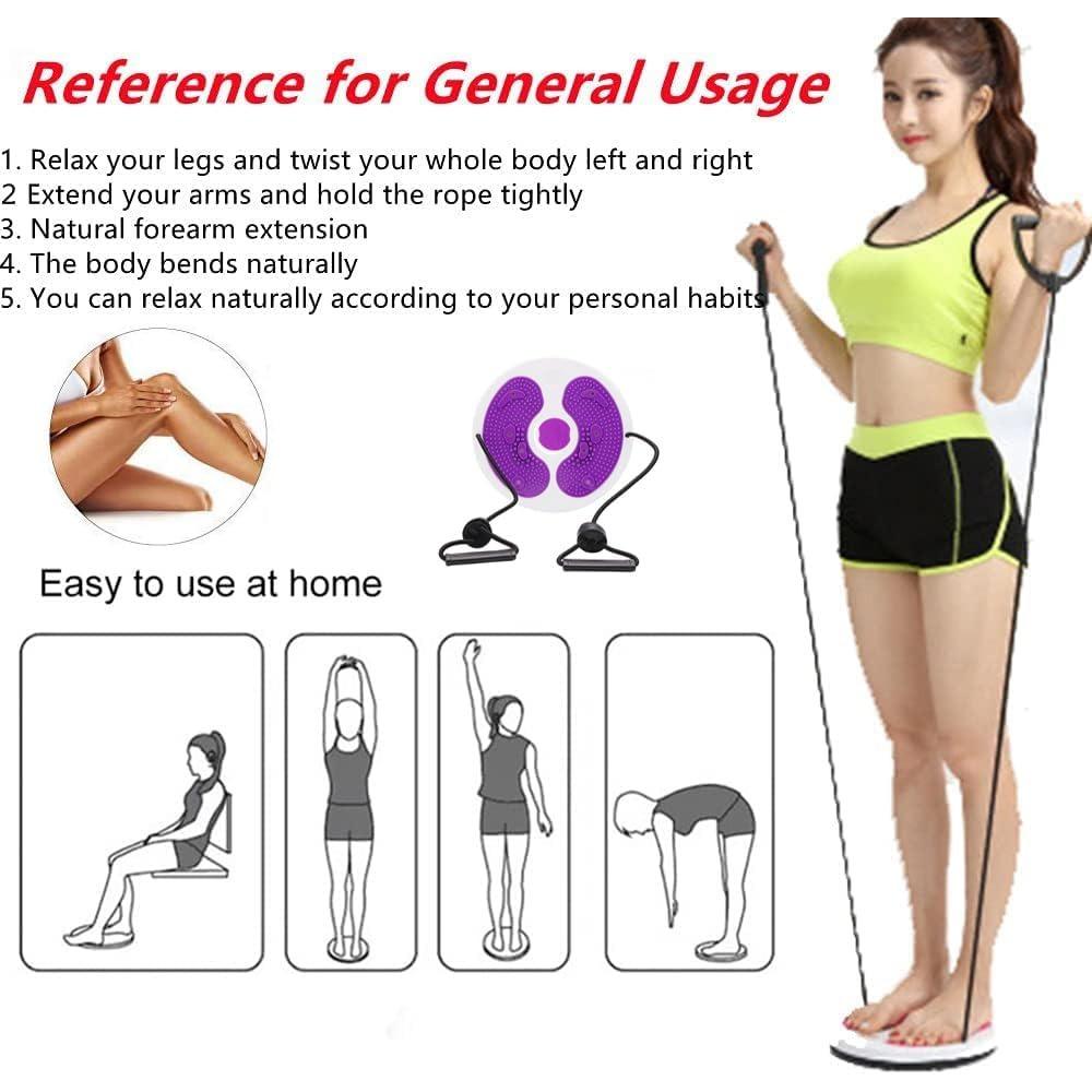 Abdominal Twisting Waist Disc, Adjustable Waist Training Twisting Disc with Handle, Waist Slimming Balance Rotation Disc with Foot Massage