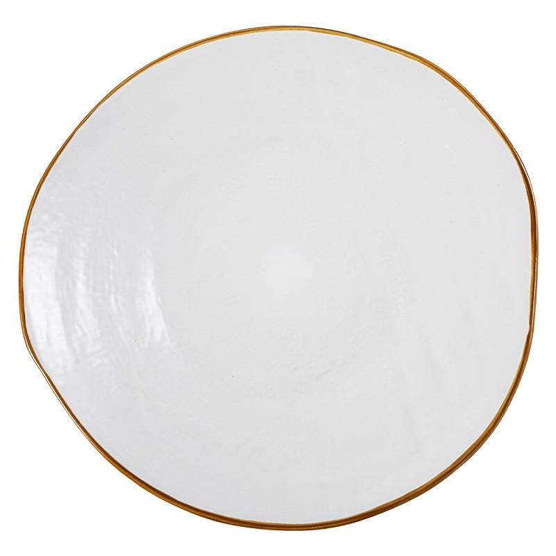 Fabric Texture Plate, High-End Nordic Style Ceramic Plate, Western Pasta Steak Plate, Salad Plate, Slightly Flawed