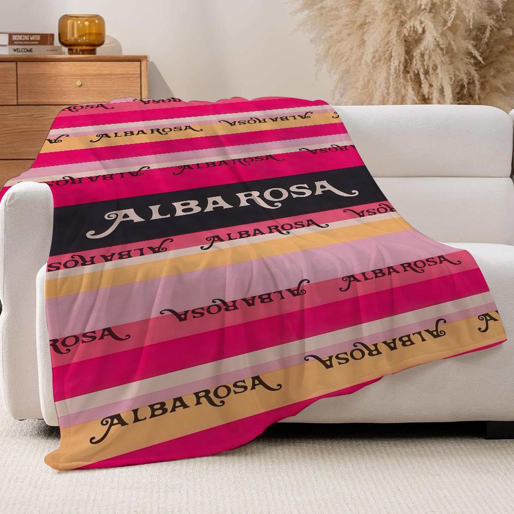 Fashion Print A Alba R Rosa Blanket For Sofa Office Bed Plane Travel Sleep Read Relax Camping Soft And Warm