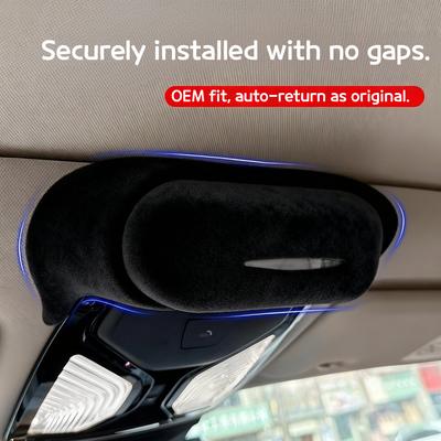 Czarny etui na okulary samochodowe z zamszu Pudełko do przechowywania okularów przeciwsłonecznych na szyberdach Organizer Do BMW X5 X6X7 G05 G06 G07 2019-2025 Akcesoria wewnętrzne