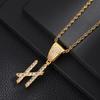 26 English Women'S Letter Pendants Necklace Twist Chain Zircon Letter Pendants Jewelry