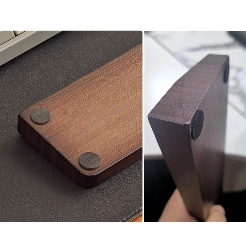 Handgelenkauflage aus Holz Walnuss Handgelenkauflage Holz Mauspad Handgelenkschutz für Tastaturen (Nussbaum, 61 87 104 Tasten)