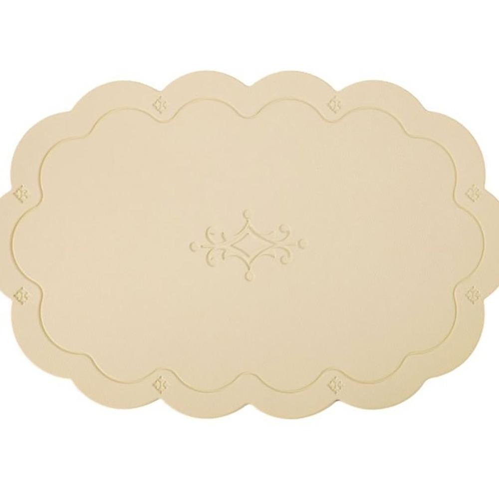 Faux Leather Placemat Waterproof Thermal Insulation Mat Retro Dinner Mat  Dining Table бежевый