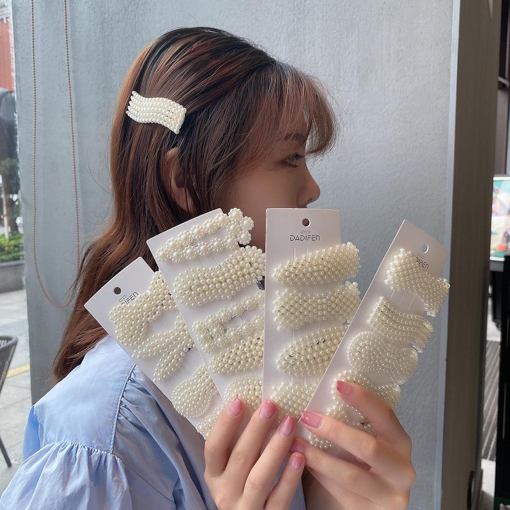 1Pc Imitation Pearl Hairpin Headdress Hair Claw For Women Ladies Girls Makeup Hair Barrettes Hair Accessories Crab Bath Clip Headwear