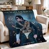 Michael Jackson Pop Theme Printed Blanket Warm Comfortable Fleece Blanket For Camping Travel Home Decor Holiday Gift