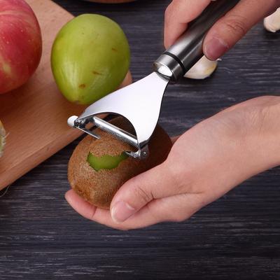 Edelstahl Obst- und Gemüseschäler Karotten Gurken Schäler Doppelfunktions Kartoffel Scharfer Schaber Hobel Küchenzubehör