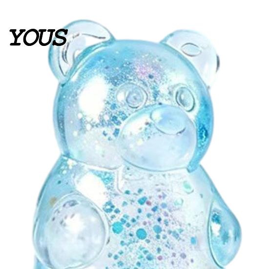Kids Stress Relief Toy Mini Clear Bear Squeeze Toy, Sitting Sensory Pocket Reliever Soft Stretchy Sugar Ball Fidget Party Favors