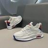 Men's Breathable Mesh Dad Sneakers - Thick-Soled, All-Match Casual White Running Shoes