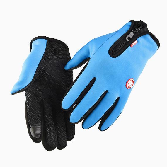 

Зимові рукавички для чоловіків Жіночі Теплі тактичні рукавички Сенсорний екран Водонепроникні Піші прогулянки Лижі Риболовля Велоспорт Сноуборд Нековзкі рукавички S світло-синій колір