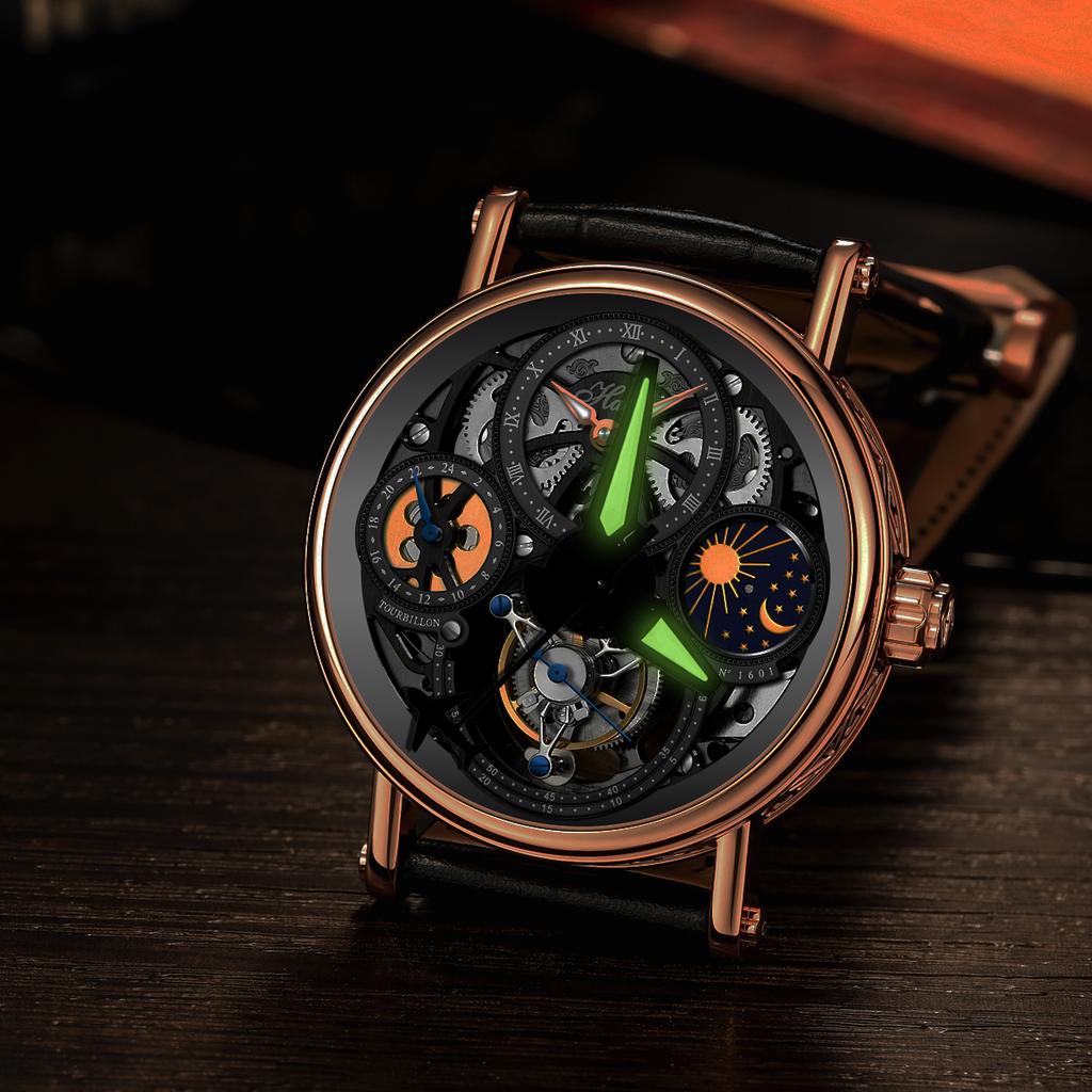 NH35 Schwarze Uhrzeiger Flugzeugform Sekundenzeiger Grün Leuchtend Drei Zeiger Uhrenzubehör für NH35/ NH36 Uhrwerk