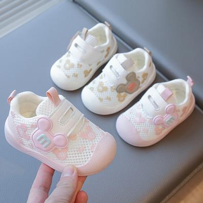 Summer Baby Toddler Shoes Single Mesh Hollow Girls Sports Shoes Cute Cartoon Baby Indoor Shoes