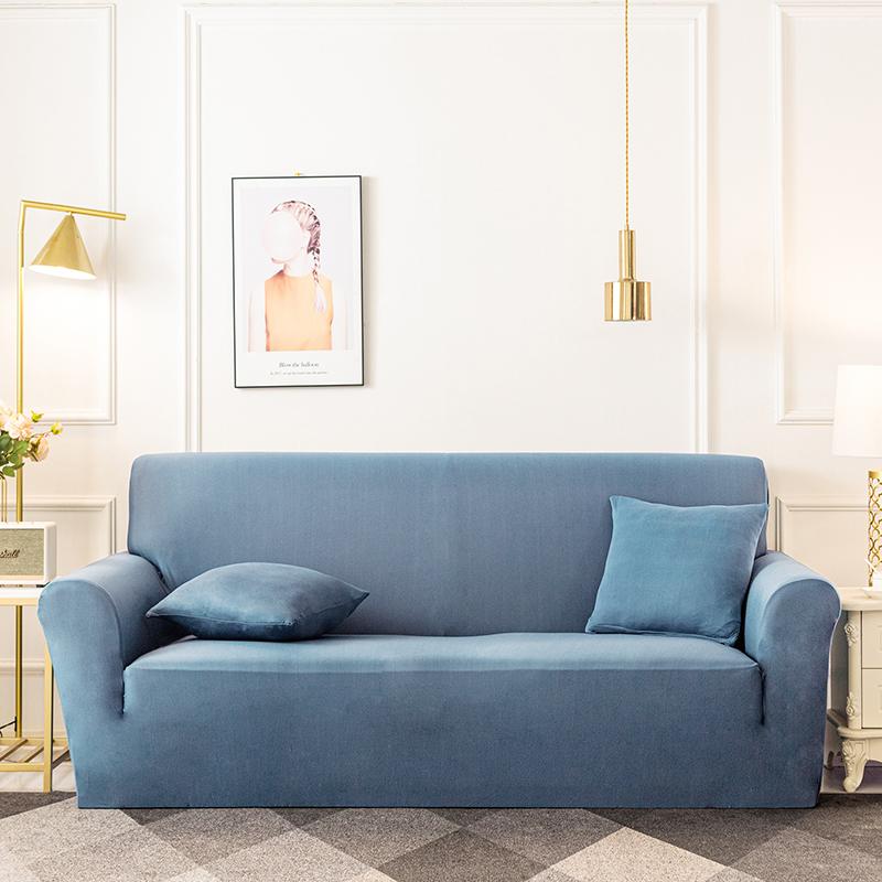 

Однотонный чехол для дивана для гостиной, эластичный, стрейч, защита для кресла, чехол для дивана, 1/2/3/4-местный, угловой, L-образный диван, нужно купить 2 шт. Small(90-140cm)1pc