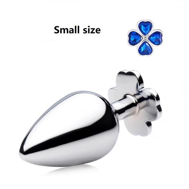 Nowy mały rozmiar czterolistna koniczyna metalowa analna zatyczka analna 12 kolorowych koralików jubilerskich kulki kegla silikonowe jaja seks zabawka dla mężczyzn i kobiet