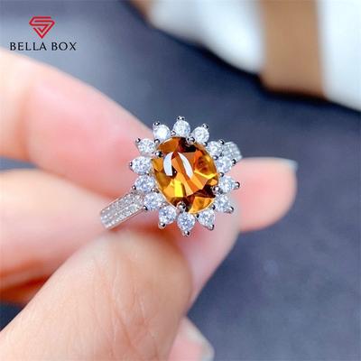 -anillos de temperamento con forma de flor amarilla para mujer, circón, fiesta de compromiso, joyería fina y elegante, regalo