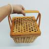 Bamboo Woven Handheld Basket with Lid for Kitchen or Snack Storage