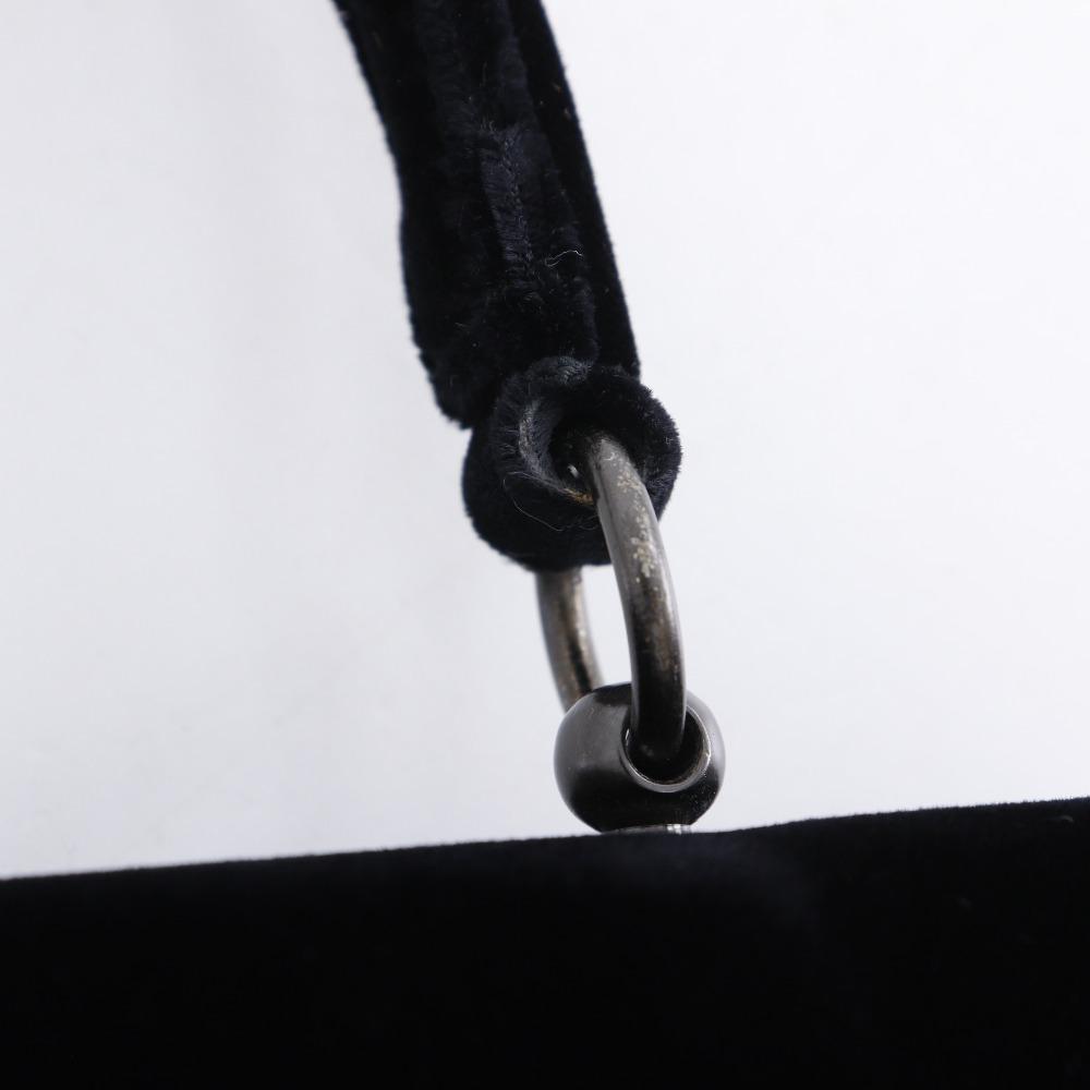 Prada One Handle Handbag Vintage NERO Black Velor Women Used
