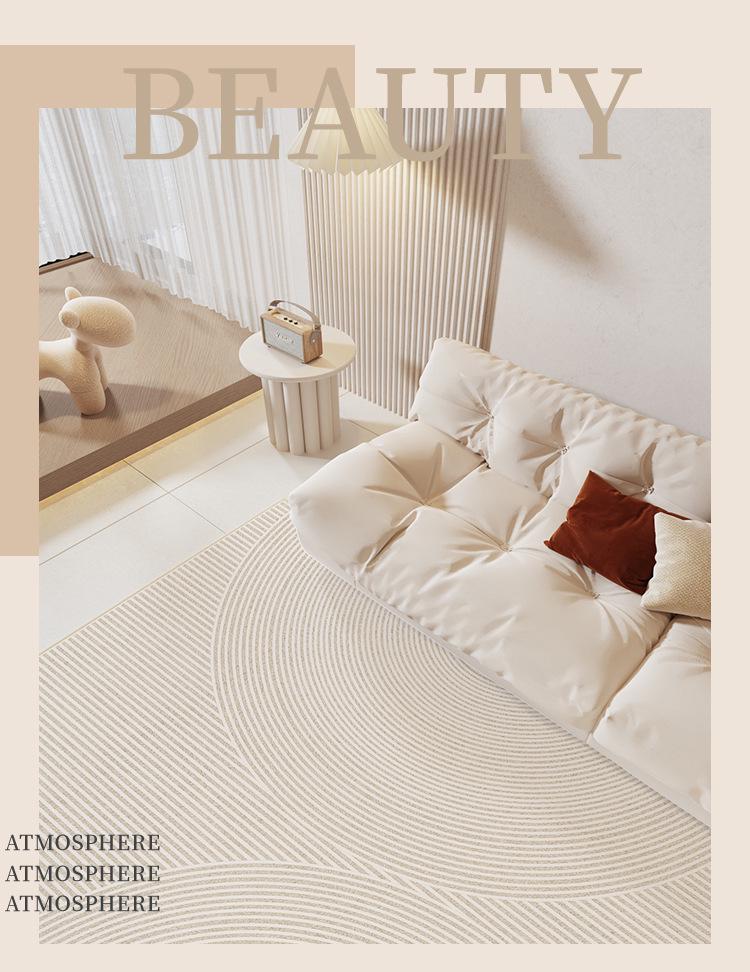 2024 Modern Cream Long-Haired Bedside and Living Room Carpet