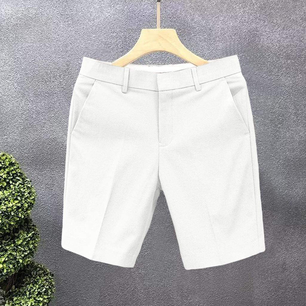 Men's Plain Golf Shorts Outdoor Athletic Shorts for Sports Casual Wear Lightweight Breathable Fabric No Belt Included